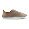 LUNAR St. Ives Taupe Leather Plimsoll -Slipper Supply Store st ives taupe leather plimsoll p6290 372329 image
