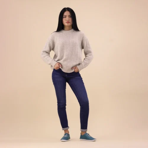 LUNAR St. Ives Teal Leather Plimsoll -Slipper Supply Store st ives teal leather plimsoll p6289 372545 image