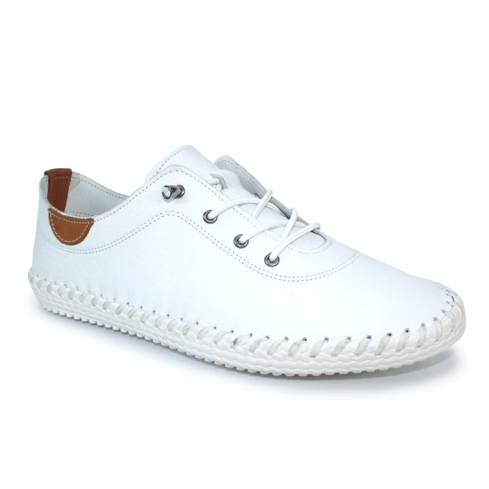 LUNAR St. Ives White Leather Plimsoll 3 LUNAR St. Ives White Leather Plimsoll - Image 3