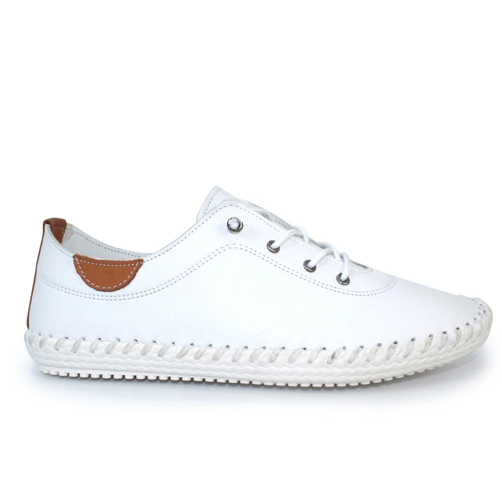 LUNAR St. Ives White Leather Plimsoll 1 LUNAR St. Ives White Leather Plimsoll