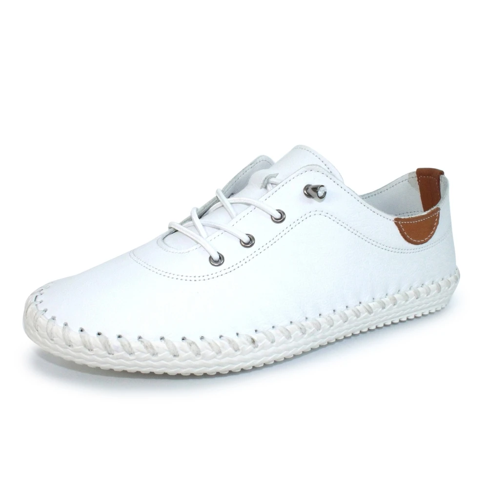 LUNAR St. Ives White Leather Plimsoll 4 LUNAR St. Ives White Leather Plimsoll - Image 4