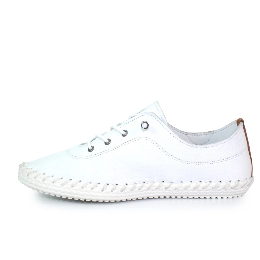 LUNAR St. Ives White Leather Plimsoll 6 LUNAR St. Ives White Leather Plimsoll - Image 6