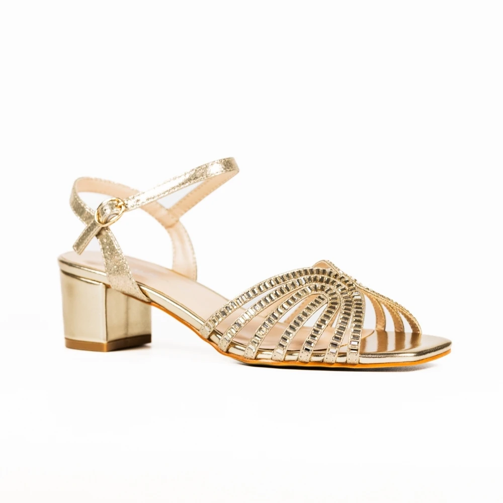 LUNAR Twinkle Gold Block Heel Sandal 3 LUNAR Twinkle Gold Block Heel Sandal - Image 3