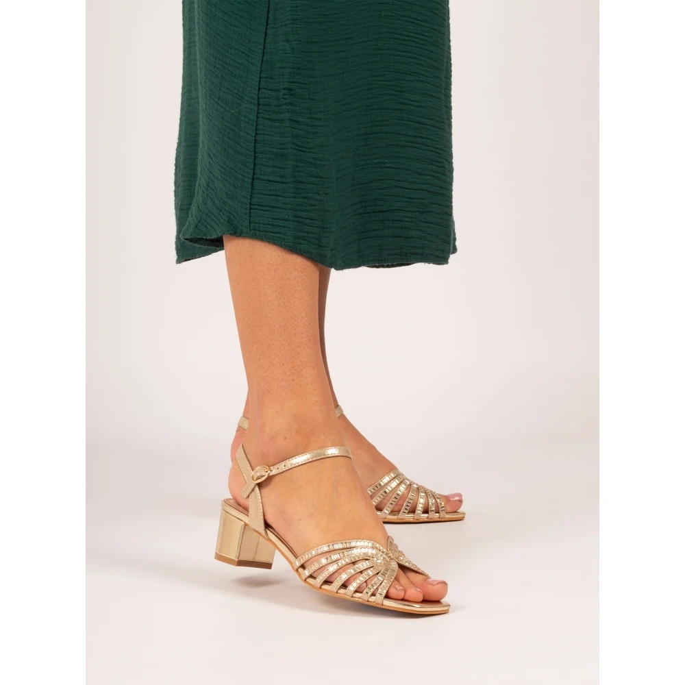 LUNAR Twinkle Gold Block Heel Sandal 2 LUNAR Twinkle Gold Block Heel Sandal - Image 2