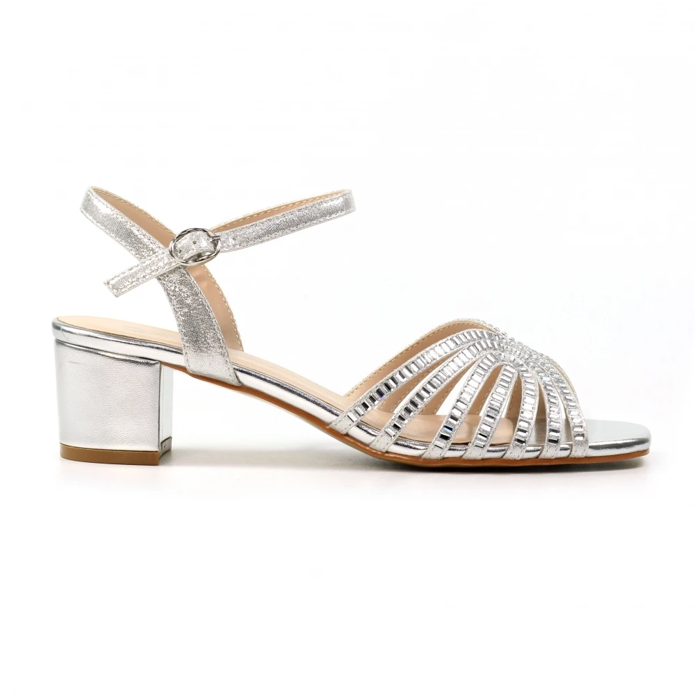 LUNAR Twinkle Silver Block Heel Sandal 1 LUNAR Twinkle Silver Block Heel Sandal