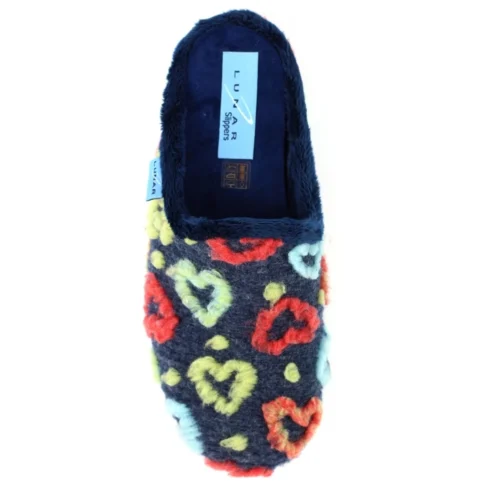 LUNAR Valentine Navy Mule Slipper -Slipper Supply Store valentine navy mule slipper p6851 389259 image
