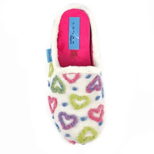 LUNAR Valentine White Mule Slipper -Slipper Supply Store valentine white mule slipper p6862 389787 image